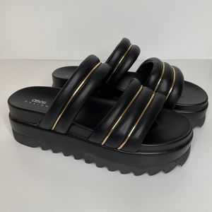 Black & Gold Women's Sandals